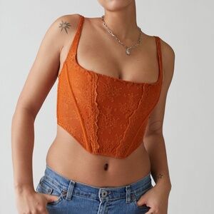 Urban Outfitters Burnt Orange Lace Corset
